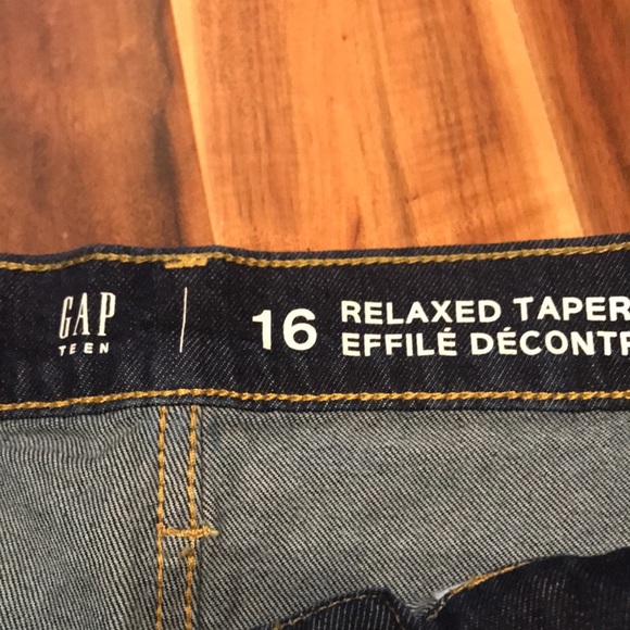 NWT Size16 Teen Boys Gap Jeans ๐ Relaxed Taper Fit ๐ Dark Wash - Picture 2 of 5